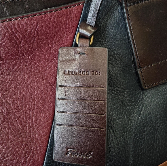 Fossil Emerson Patchwork Dark Leather Bag - Picture 4 of 11